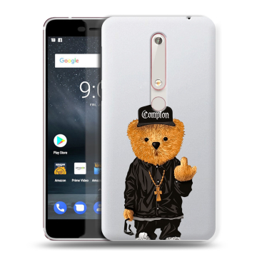 Пластиковый чехол на Nokia 6 (2018) с принтом Мишка