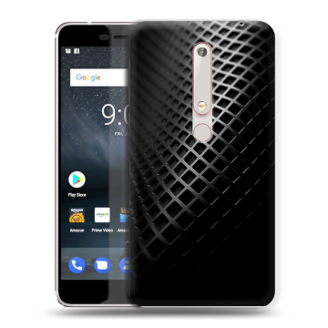 Пластиковый чехол на Nokia 6 (2018) с принтом Текстура металла