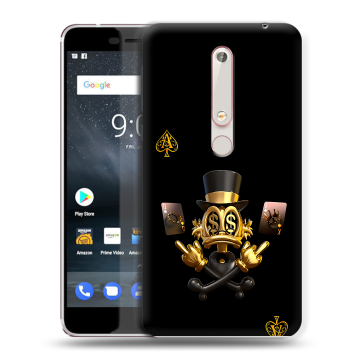 Пластиковый чехол на Nokia 6 (2018) с принтом Золотой скрудж макдак Пластиковый чехол на Nokia 6 (2018) с принтом Золотой скрудж макдак