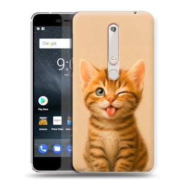Пластиковый чехол на Nokia 6 (2018) с принтом котенок