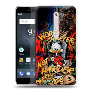 Пластиковый чехол на Nokia 6 (2018) с принтом Дональд Дак Деньги