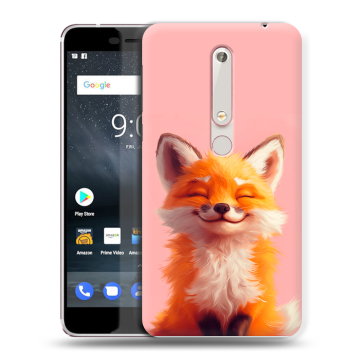 Пластиковый чехол на Nokia 6 (2018) с принтом милая лиса