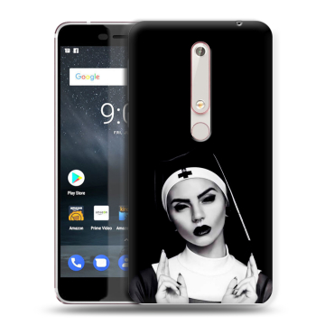 Пластиковый чехол на Nokia 6 (2018) с принтом монашка
