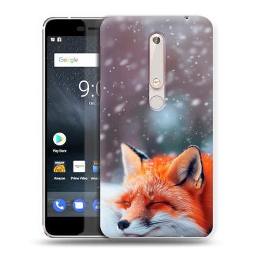 Пластиковый чехол на Nokia 6 (2018) с принтом лиса