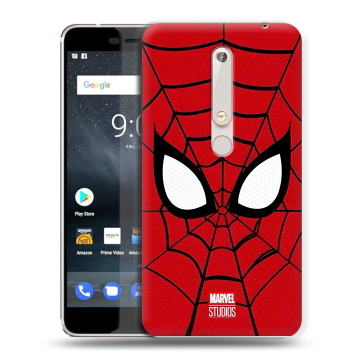 Пластиковый чехол на Nokia 6 (2018) с принтом человек паук spiderman Пластиковый чехол на Nokia 6 (2018) с принтом человек паук spiderman