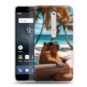 Пластиковый чехол на Nokia 6 (2018) с принтом Капибара
