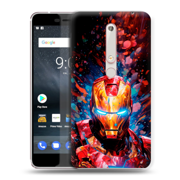 Пластиковый чехол на Nokia 6 (2018) с принтом Железный человек Ironman