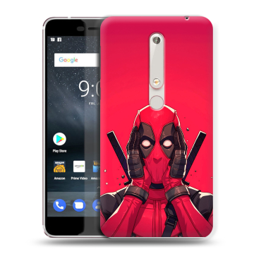 Пластиковый чехол на Nokia 6 (2018) с принтом Дедпул Deadpool