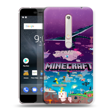 Пластиковый чехол на Nokia 6 (2018) с принтом Майнкрафт Minecraft