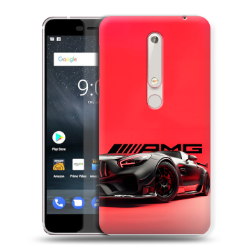 Пластиковый чехол на Nokia 6 (2018) с принтом Мерседес Mercedes AMG