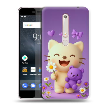 Пластиковый чехол на Nokia 6 (2018) с принтом для девочек