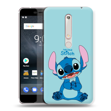 Пластиковый чехол на Nokia 6 (2018) с принтом Лило и Стич Пластиковый чехол на Nokia 6 (2018) с принтом Лило и Стич