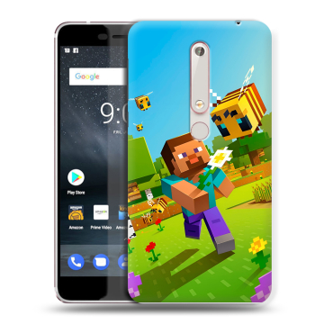 Пластиковый чехол на Nokia 6 (2018) с принтом Майнкрафт Minecraft Пластиковый чехол на Nokia 6 (2018) с принтом Майнкрафт Minecraft
