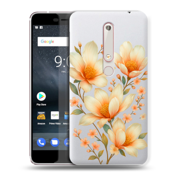 Пластиковый чехол на Nokia 6 (2018) с принтом Цветы