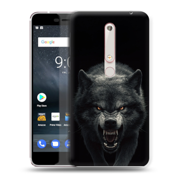 Пластиковый чехол на Nokia 6 (2018) с принтом Волк