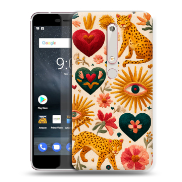 Пластиковый чехол на Nokia 6 (2018) с принтом Модный принт