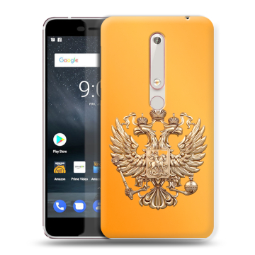 Пластиковый чехол на Nokia 6 (2018) с принтом Герб Флаг России Пластиковый чехол на Nokia 6 (2018) с принтом Герб Флаг России