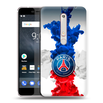Пластиковый чехол на Nokia 6 (2018) с принтом PSG ПСЖ Пластиковый чехол на Nokia 6 (2018) с принтом PSG ПСЖ