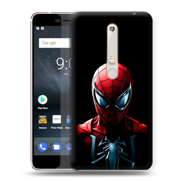 Пластиковый чехол на Nokia 6 (2018) с принтом Spiderman Человек паук Пластиковый чехол на Nokia 6 (2018) с принтом Spiderman Человек паук