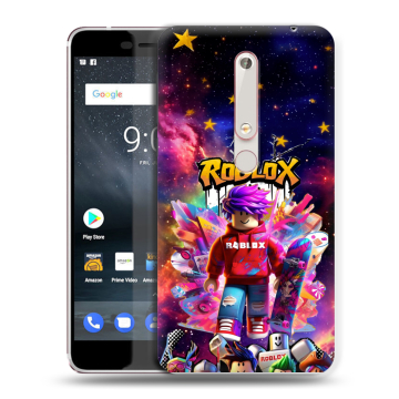 Пластиковый чехол на Nokia 6 (2018) с принтом Roblox Роблокс Пластиковый чехол на Nokia 6 (2018) с принтом Roblox Роблокс