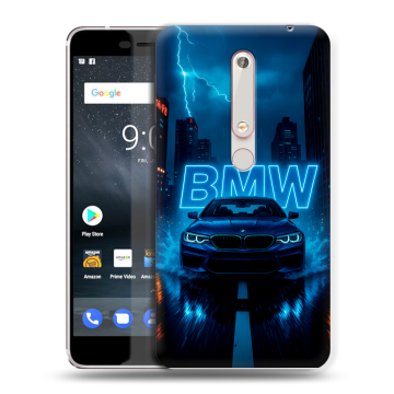 Пластиковый чехол на Nokia 6 (2018) с принтом BMW БМВ