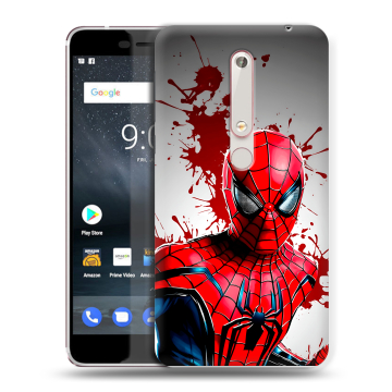 Пластиковый чехол на Nokia 6 (2018) с принтом Spiderman Человек паук
