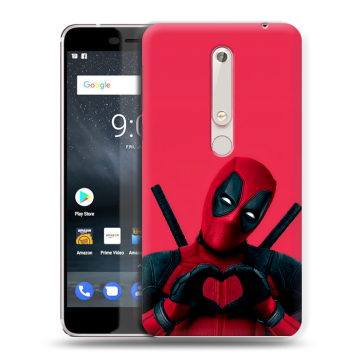 Пластиковый чехол на Nokia 6 (2018) с принтом Дедпул Deadpool