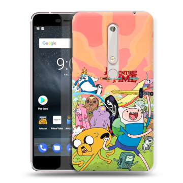 Пластиковый чехол на Nokia 6 (2018) с принтом Adventure time Время приключений Пластиковый чехол на Nokia 6 (2018) с принтом Adventure time Время приключений