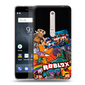 Пластиковый чехол на Nokia 6 (2018) с принтом Roblox Роблокс