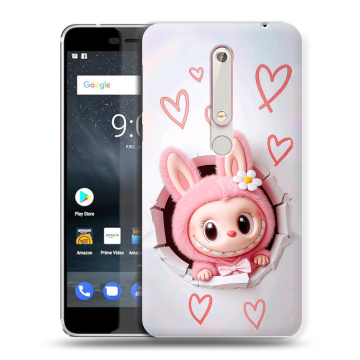 Пластиковый чехол на Nokia 6 (2018) с принтом Labubu Лабубу Пластиковый чехол на Nokia 6 (2018) с принтом Labubu Лабубу