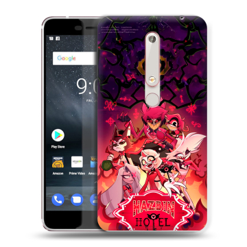 Пластиковый чехол на Nokia 6 (2018) с принтом Hazbin Hotel Отель Хазбин