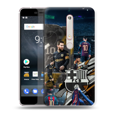Пластиковый чехол на Nokia 6 (2018) с принтом Messi Barcelona