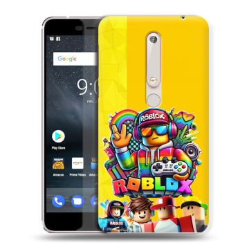 Пластиковый чехол на Nokia 6 (2018) с принтом Roblox Роблокс