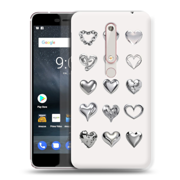 Пластиковый чехол на Nokia 6 (2018) с принтом Y2K сердечки
