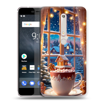 Пластиковый чехол на Nokia 6 (2018) с принтом Новый год Пластиковый чехол на Nokia 6 (2018) с принтом Новый год