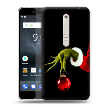 Пластиковый чехол на Nokia 6 (2018) с принтом Новый год Гринч Пластиковый чехол на Nokia 6 (2018) с принтом Новый год Гринч