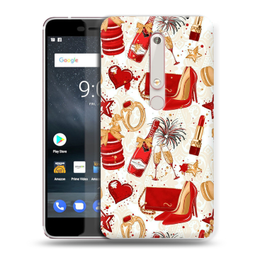 Пластиковый чехол на Nokia 6 (2018) с принтом Новый год