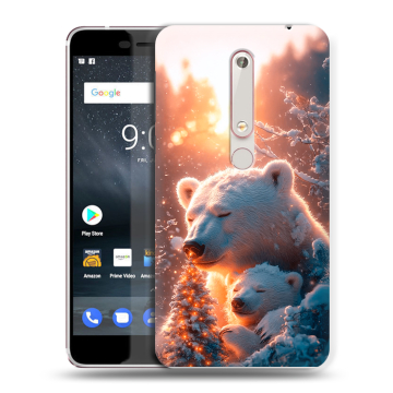 Пластиковый чехол на Nokia 6 (2018) с принтом Новый год