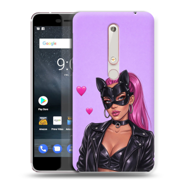 Пластиковый чехол на Nokia 6 (2018) с принтом женский