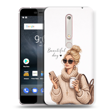 Пластиковый чехол на Nokia 6 (2018) с принтом женский