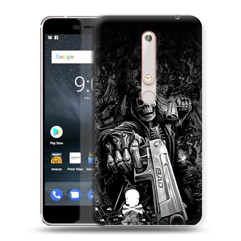 Пластиковый чехол на Nokia 6 (2018) с принтом Скелет Пластиковый чехол на Nokia 6 (2018) с принтом Скелет