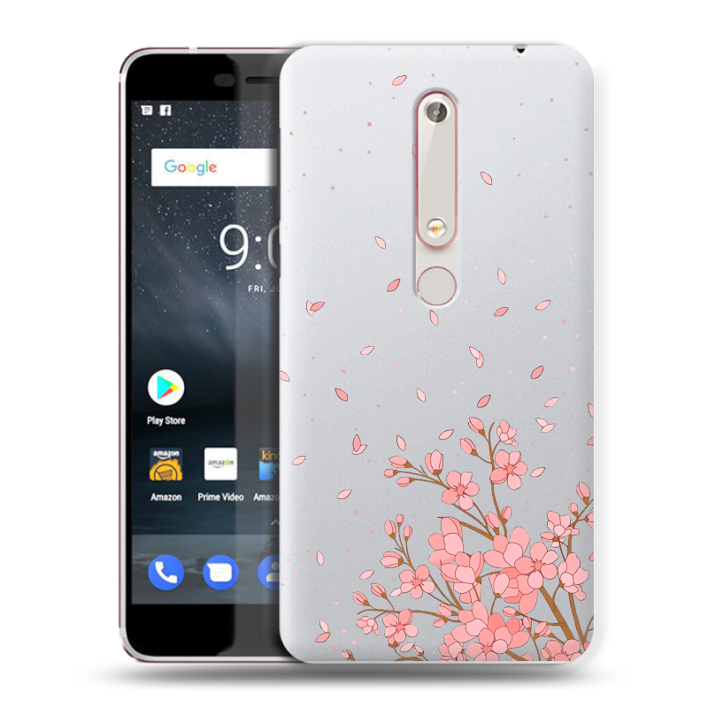 Пластиковый чехол на Nokia 6 (2018) с принтом Ветка сакуры Пластиковый чехол на Nokia 6 (2018) с принтом Ветка сакуры