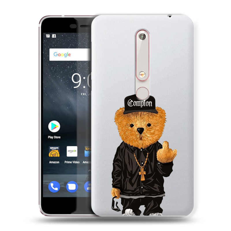 Пластиковый чехол на Nokia 6 (2018) с принтом Мишка Пластиковый чехол на Nokia 6 (2018) с принтом Мишка