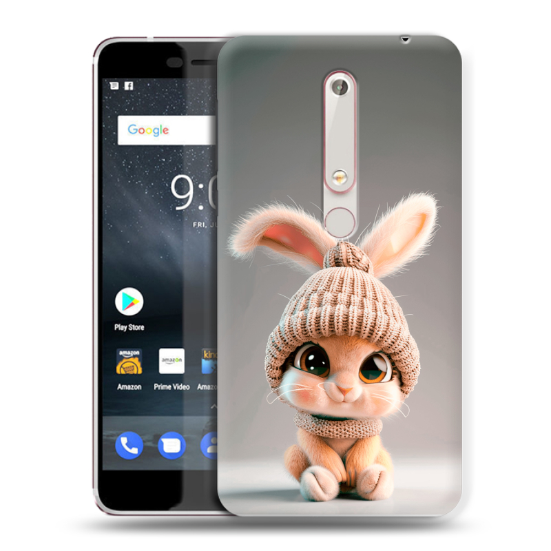 Пластиковый чехол на Nokia 6 (2018) с принтом Кролик Пластиковый чехол на Nokia 6 (2018) с принтом Кролик