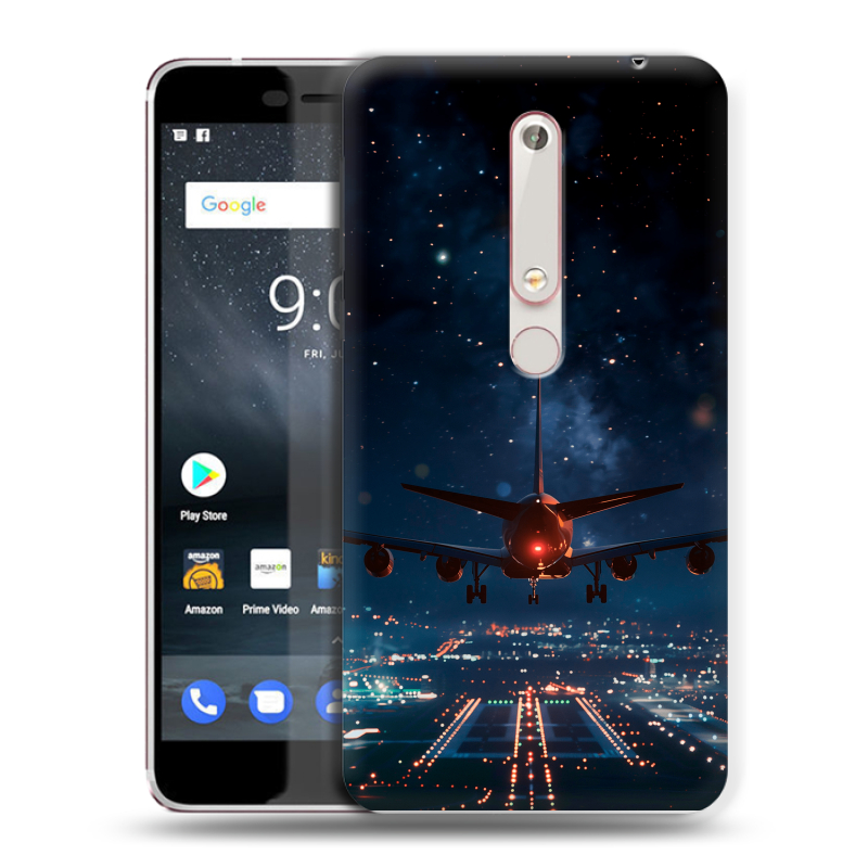 Пластиковый чехол на Nokia 6 (2018) с принтом самолет Пластиковый чехол на Nokia 6 (2018) с принтом самолет