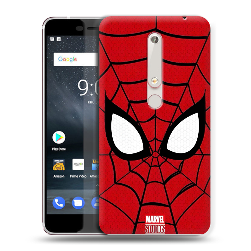 Пластиковый чехол на Nokia 6 (2018) с принтом человек паук spiderman Пластиковый чехол на Nokia 6 (2018) с принтом человек паук spiderman