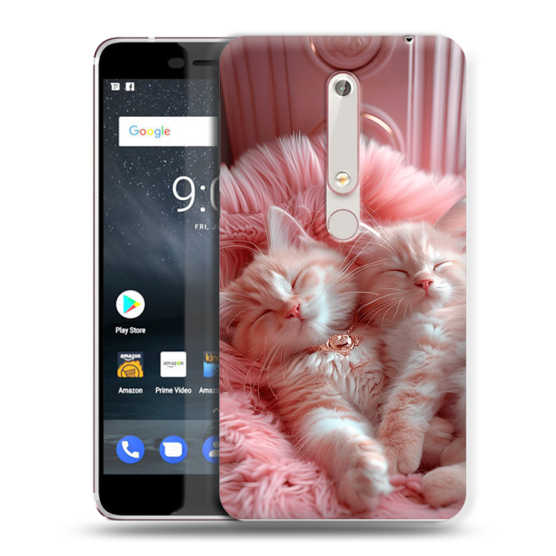 Пластиковый чехол на Nokia 6 (2018) с принтом котята котики Пластиковый чехол на Nokia 6 (2018) с принтом котята котики
