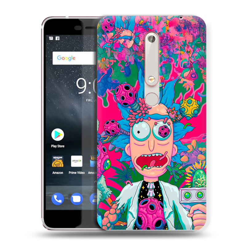 Пластиковый чехол на Nokia 6 (2018) с принтом Рик и Морти Rick Morty Пластиковый чехол на Nokia 6 (2018) с принтом Рик и Морти Rick Morty