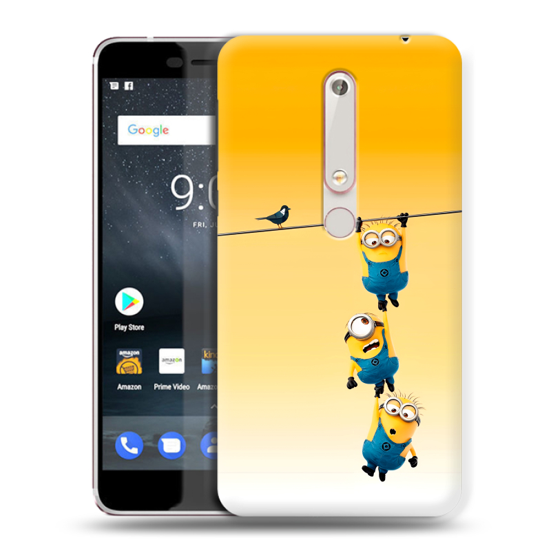 Пластиковый чехол на Nokia 6 (2018) с принтом Миньоны Пластиковый чехол на Nokia 6 (2018) с принтом Миньоны