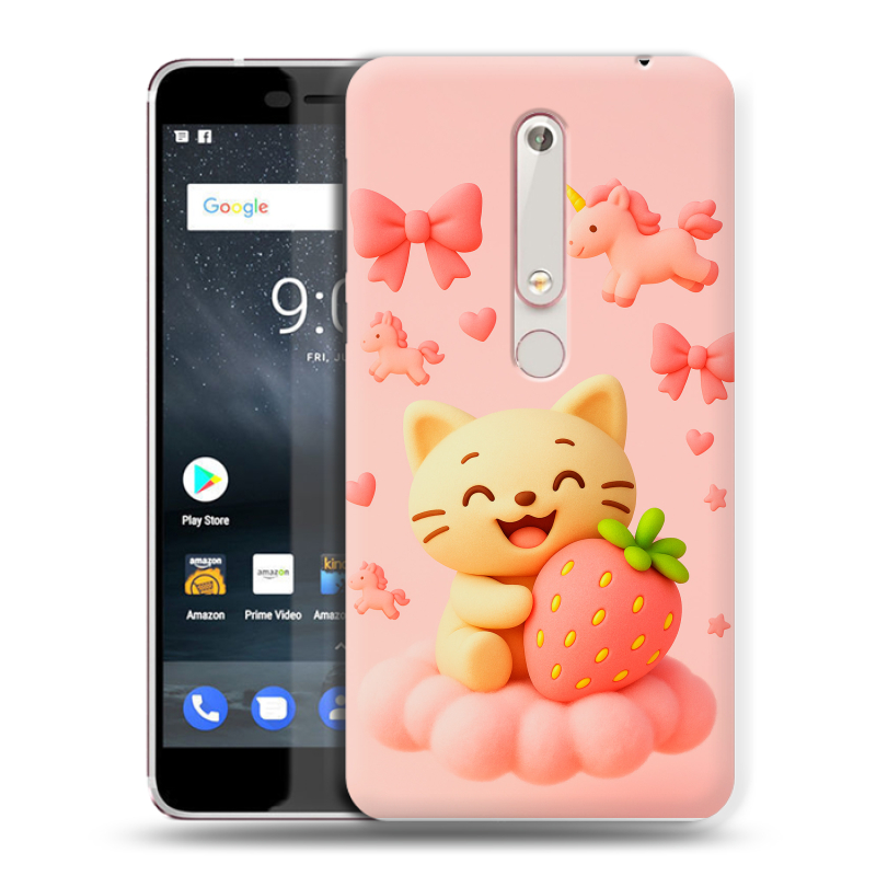 Пластиковый чехол на Nokia 6 (2018) с принтом для девочек Пластиковый чехол на Nokia 6 (2018) с принтом для девочек